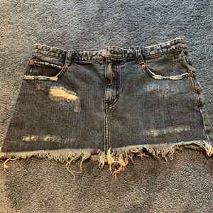 Low Rise Denim Skirt